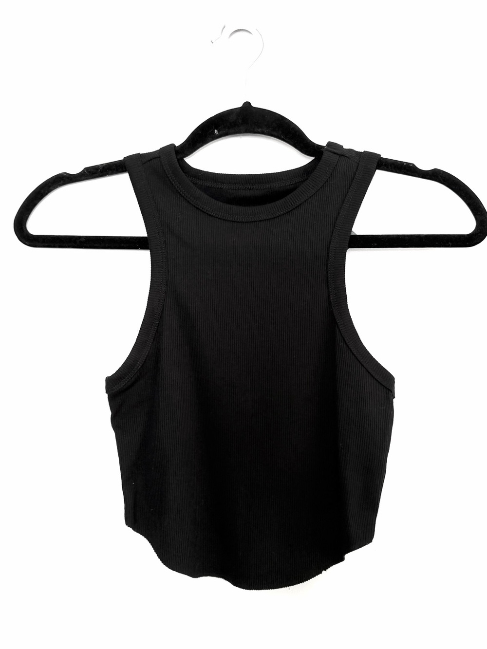 wild fable Black Ribbed Cropped Tank XS